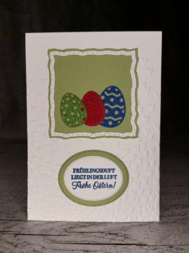 Grußkarte Ostern Frühlingsduft Eier handgemacht